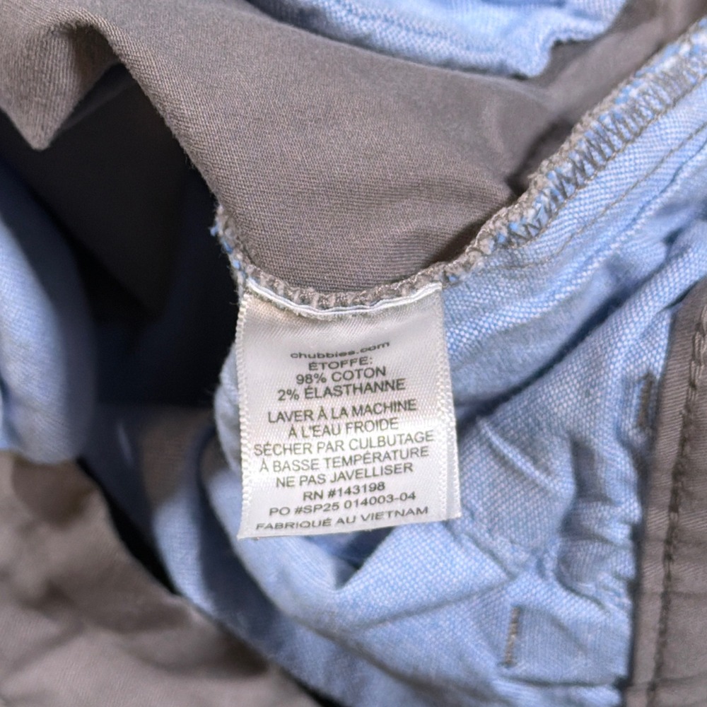 Chubbies Originals Shorts Mens 30 Grey 5.5" Inseam Chino Stretch Casual Summer - Picture 5 of 9